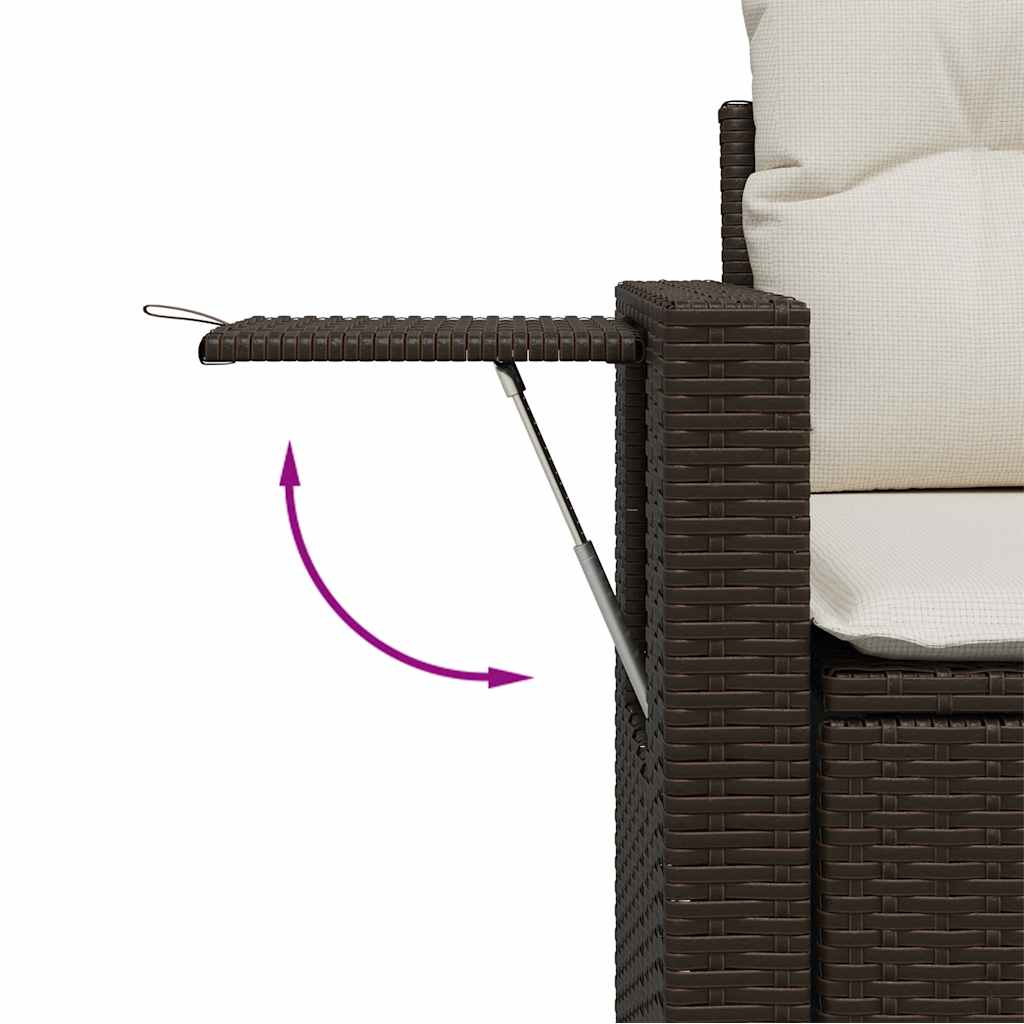 sofasæt til haven 10 dele med hynder polyrattan brun