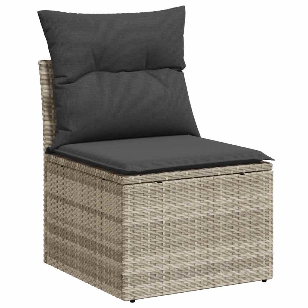 loungesæt til haven 11 dele med hynder polyrattan grå