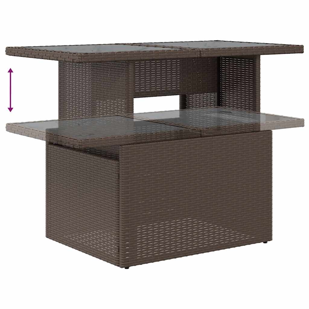 sofasæt til haven 7 dele med hynder polyrattan brun
