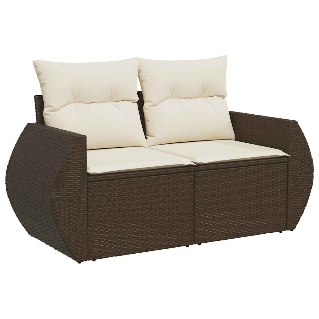 sofasæt til haven 8 dele med hynder polyrattan brun