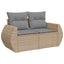 sofasæt til haven 9 dele med hynder polyrattan beige