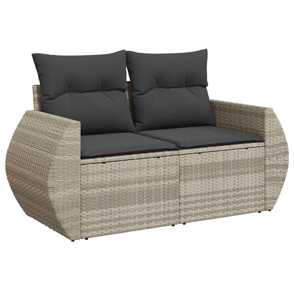 sofasæt til haven 7 dele med hynder polyrattan lysegrå