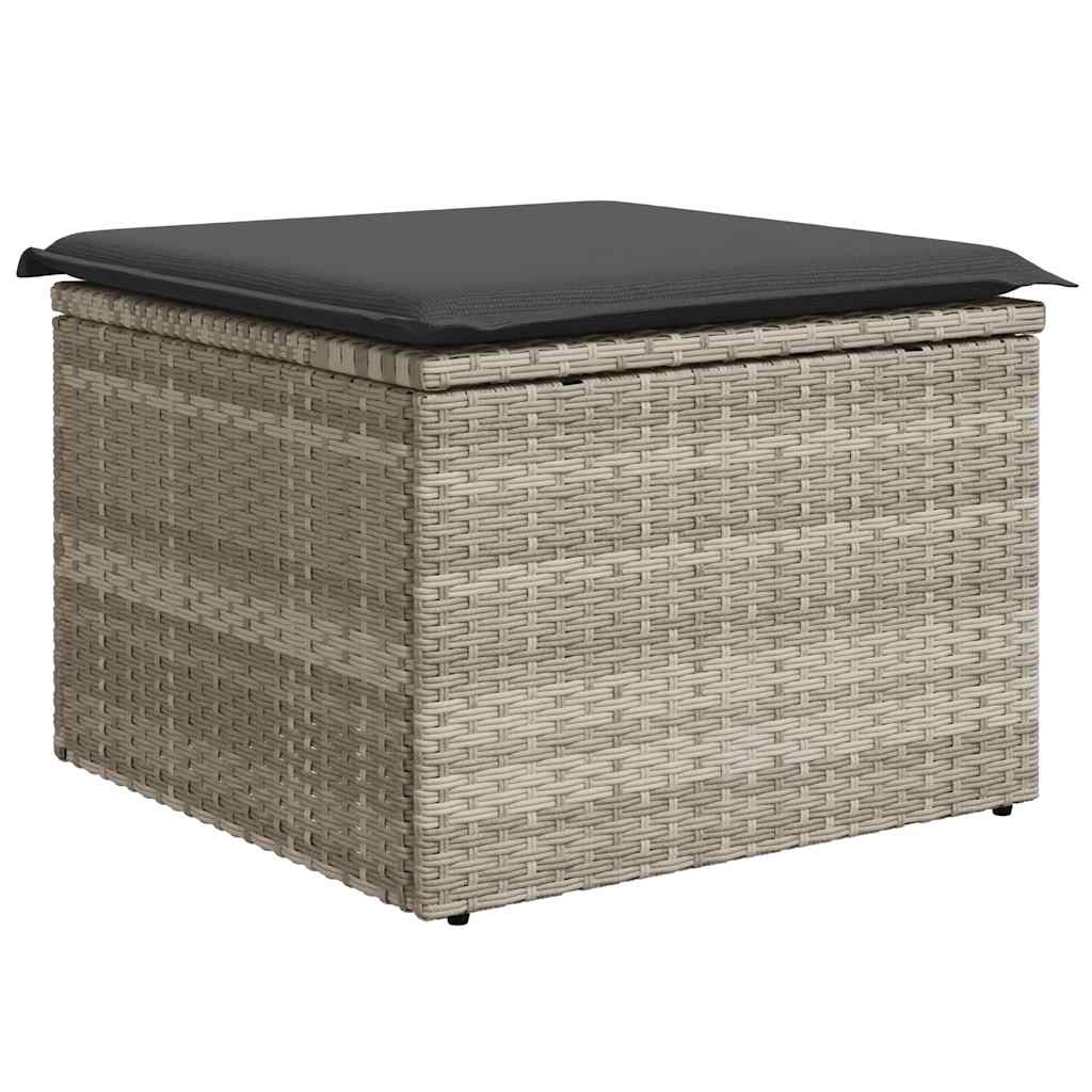 sofasæt til haven 9 dele med hynder polyrattan lysegrå