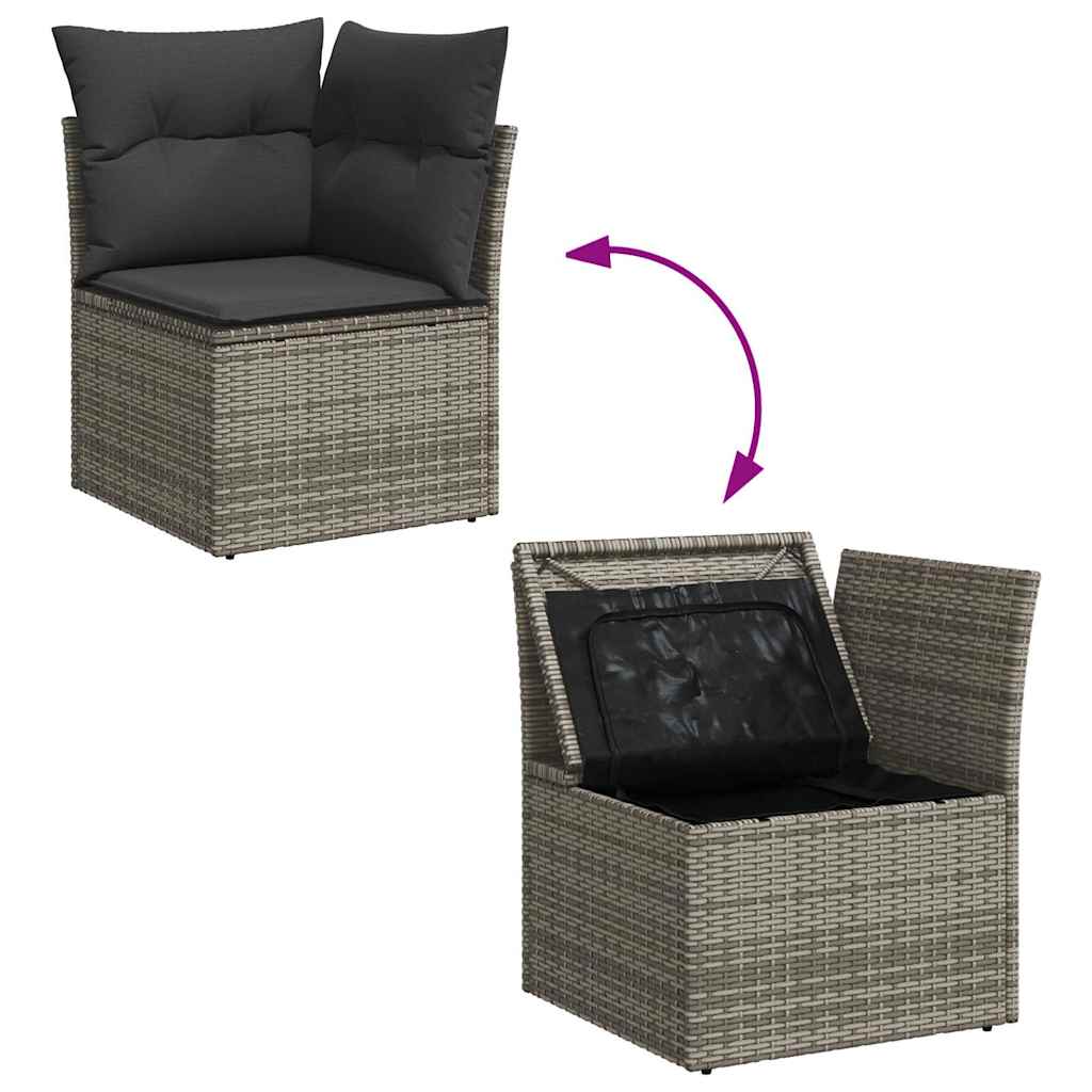 sofasæt til haven 8 dele med hynder polyrattan grå