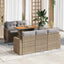 sofasæt til haven 6 dele med hynder polyrattan beige
