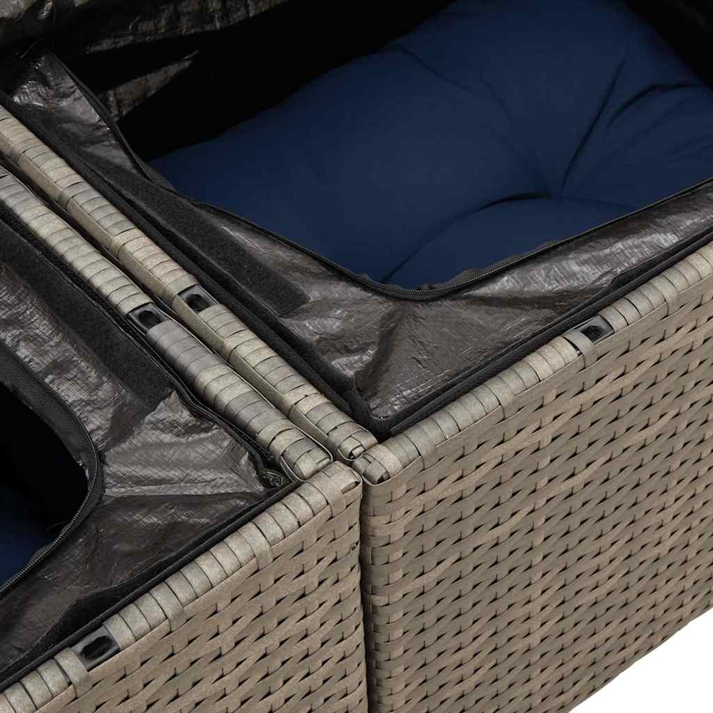 sofaesæt til haven 7 dele med hynder polyrattan grå