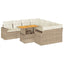 sofasæt til haven 9 dele med hynder polyrattan beige