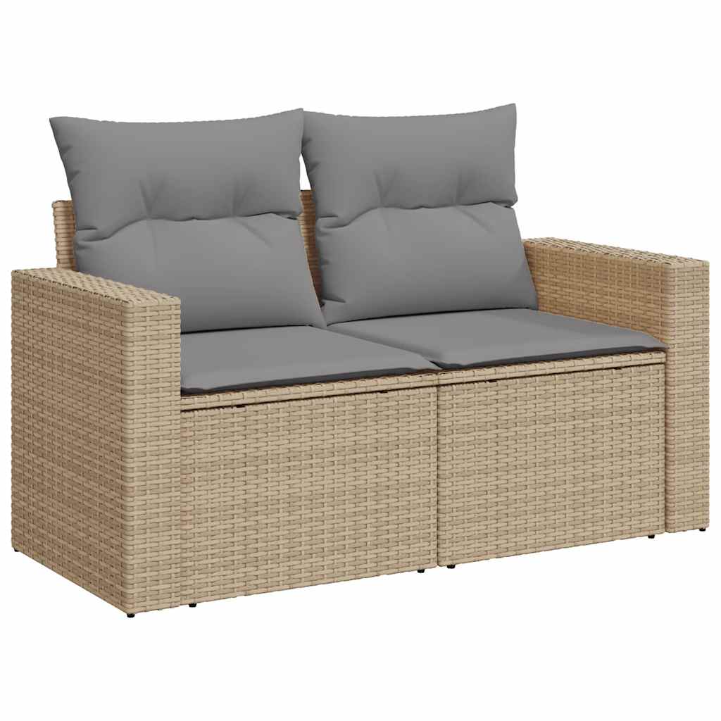 sofasæt til haven 9 dele med hynder polyrattan beige