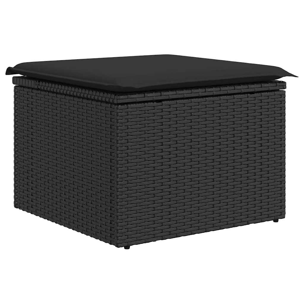 sofasæt til haven 7 dele med hynder polyrattan sort