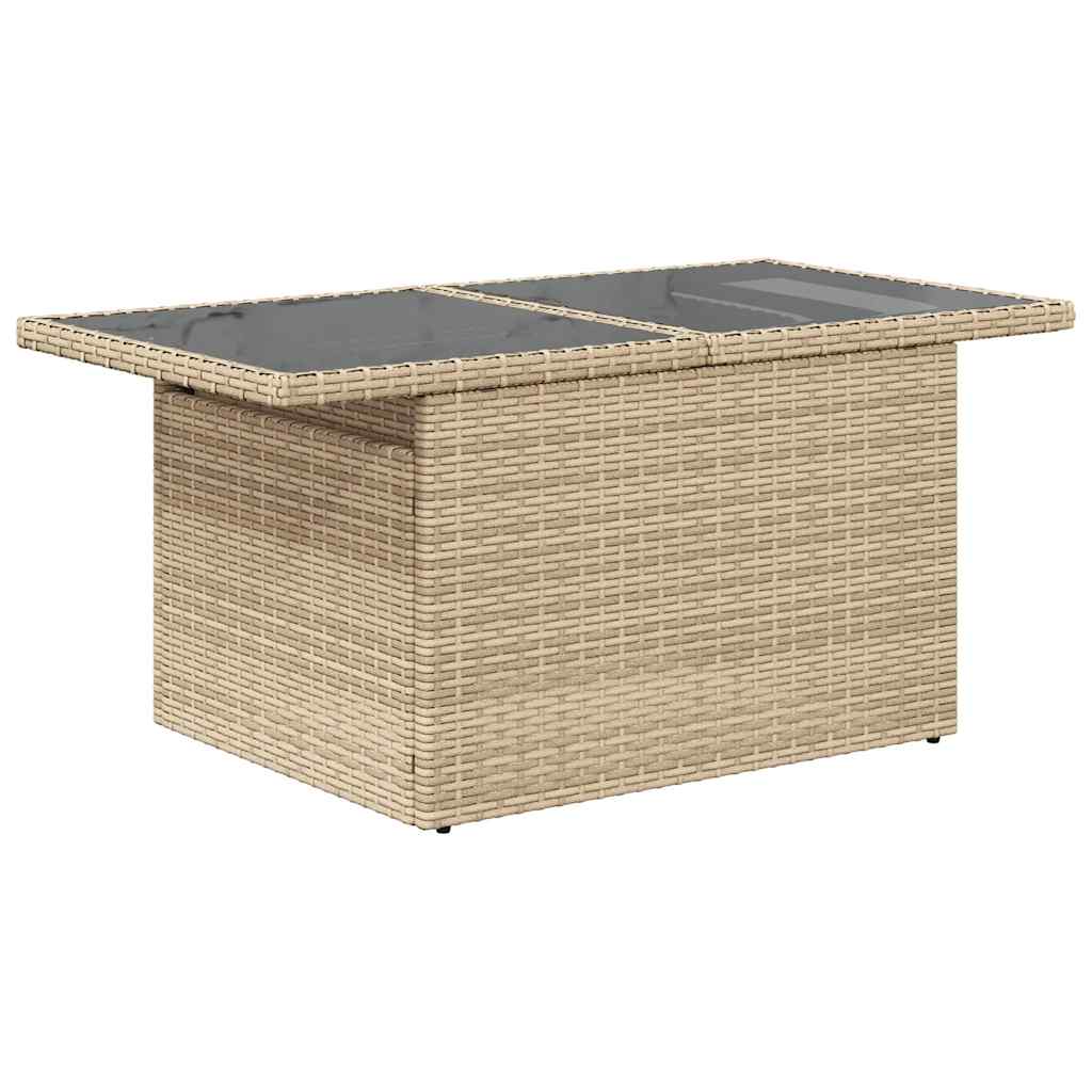 sofasæt til haven 7 dele med hynder polyrattan beige