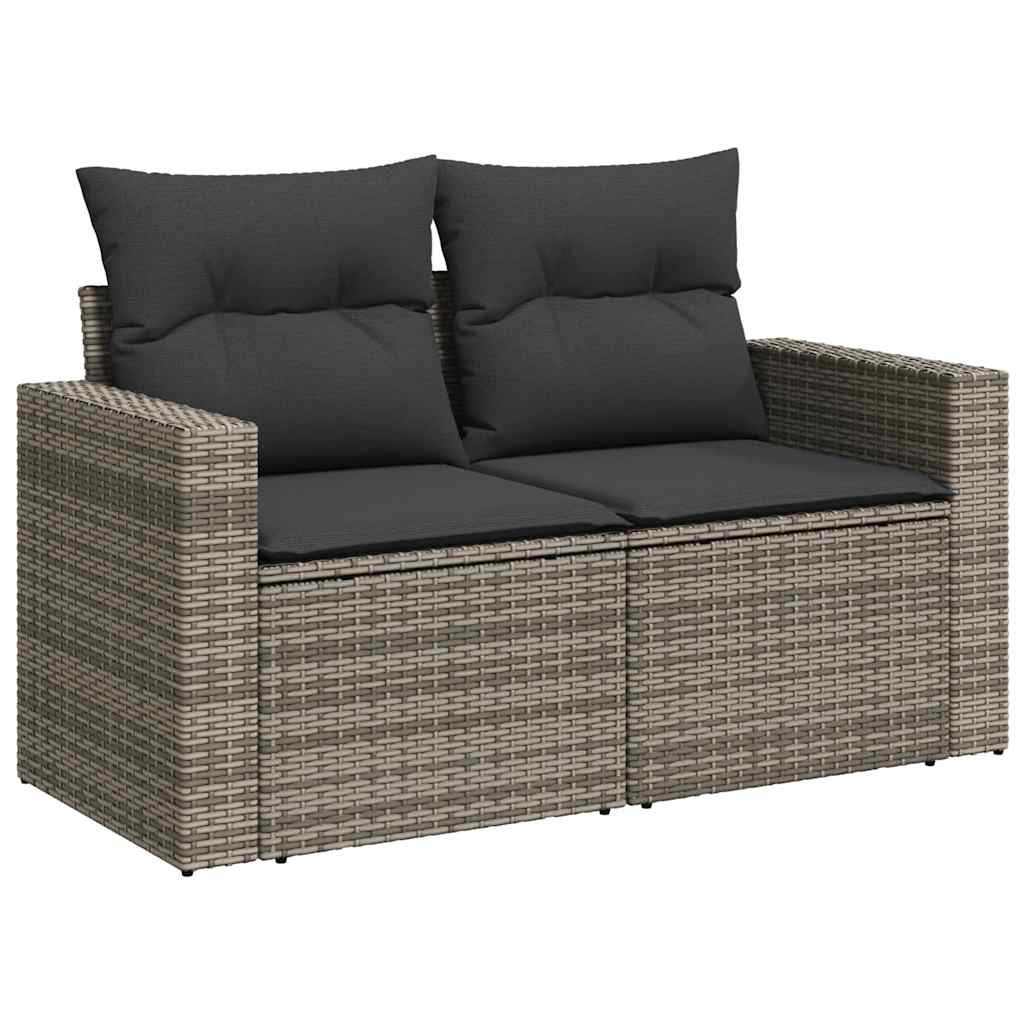 sofasæt til haven 8 dele med hynder polyrattan grå