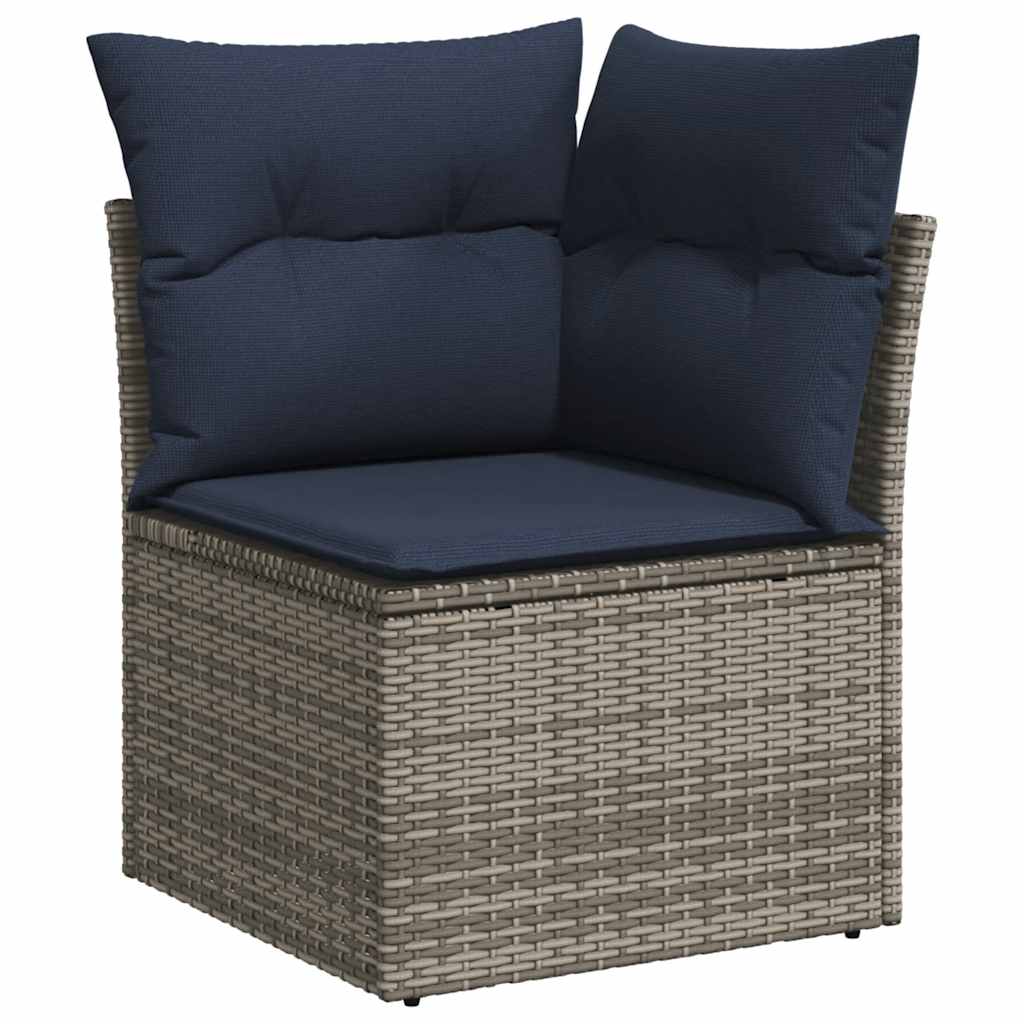 loungesæt til haven 11 dele med hynder polyrattan grå