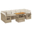 sofasæt til haven 8 dele med hynder polyrattan beige