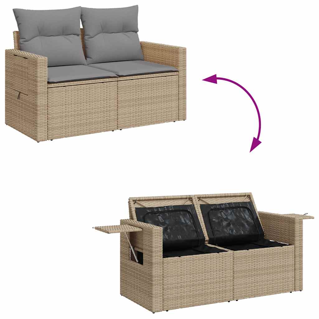 sofasæt til haven 8 dele med hynder polyrattan beige