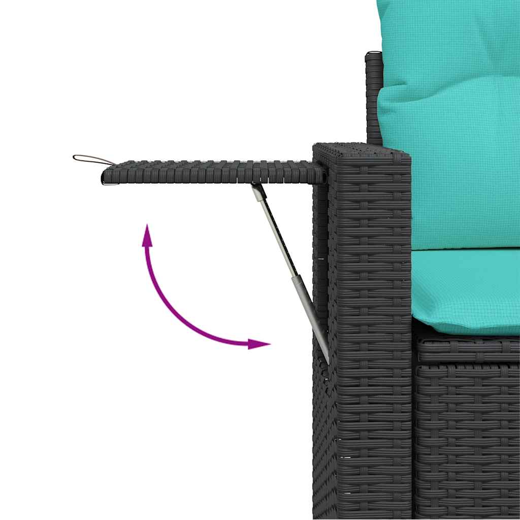 sofasæt til haven 7 dele med hynder polyrattan sort