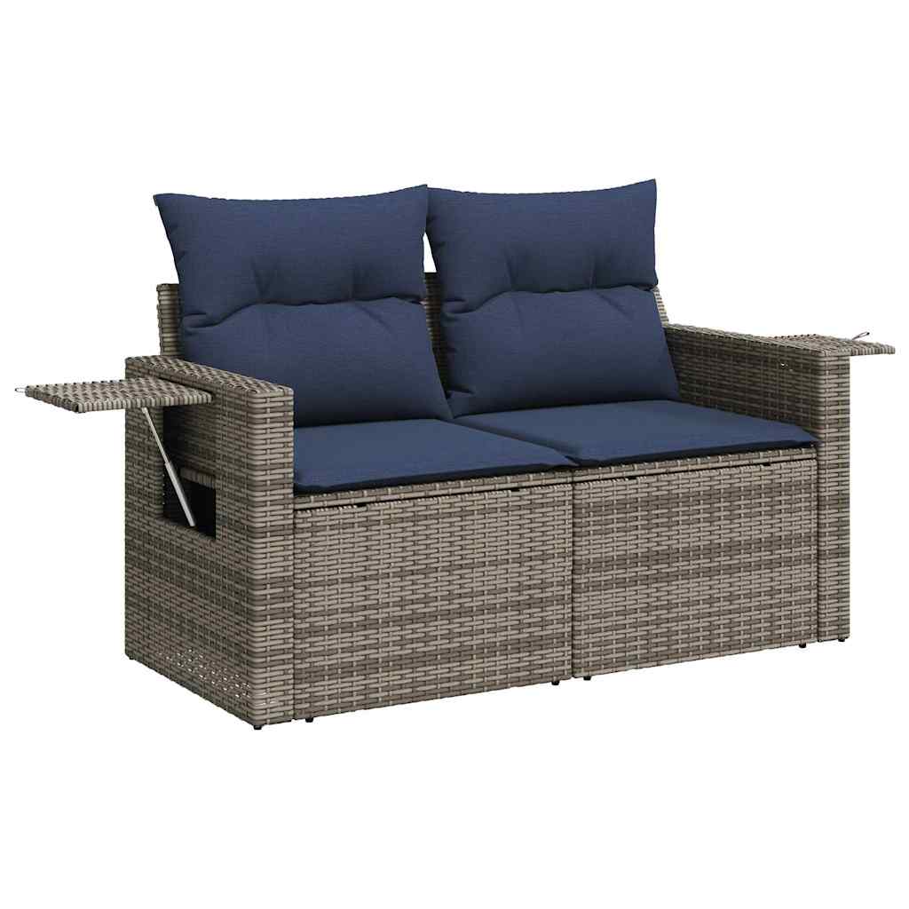 sofasæt til haven 8 dele med hynder polyrattan grå