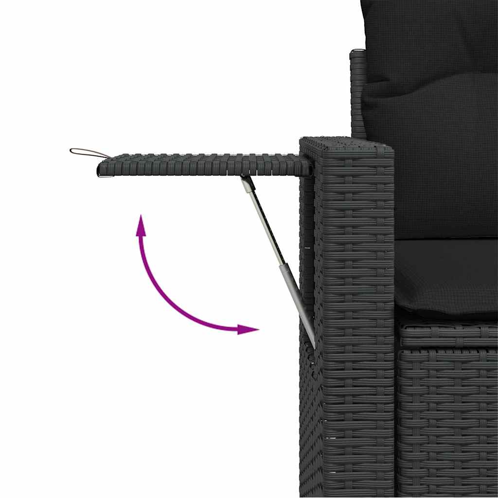 sofasæt til haven 9 dele med hynder polyrattan sort