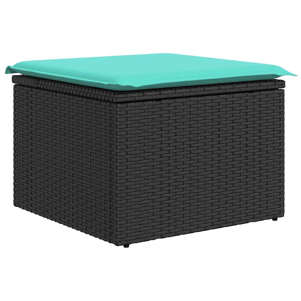sofasæt til haven 9 dele med hynder polyrattan sort