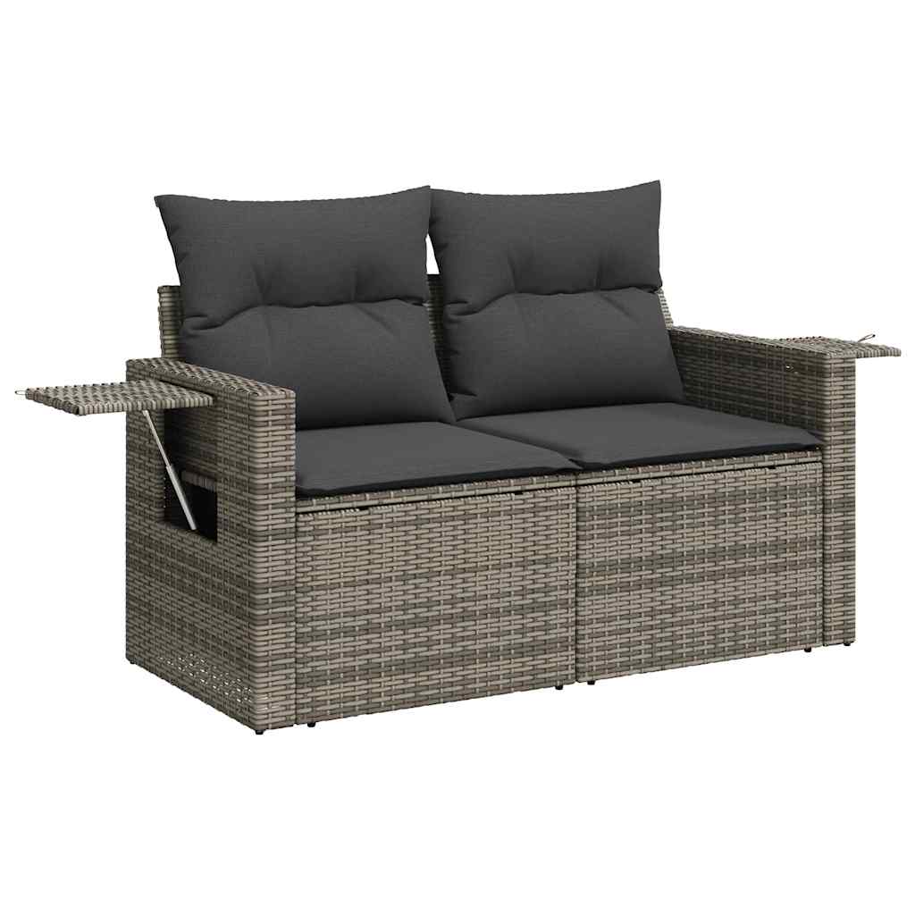 sofasæt til haven 9 dele med hynder polyrattan grå