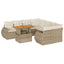 sofasæt til haven 9 dele med hynder polyrattan beige
