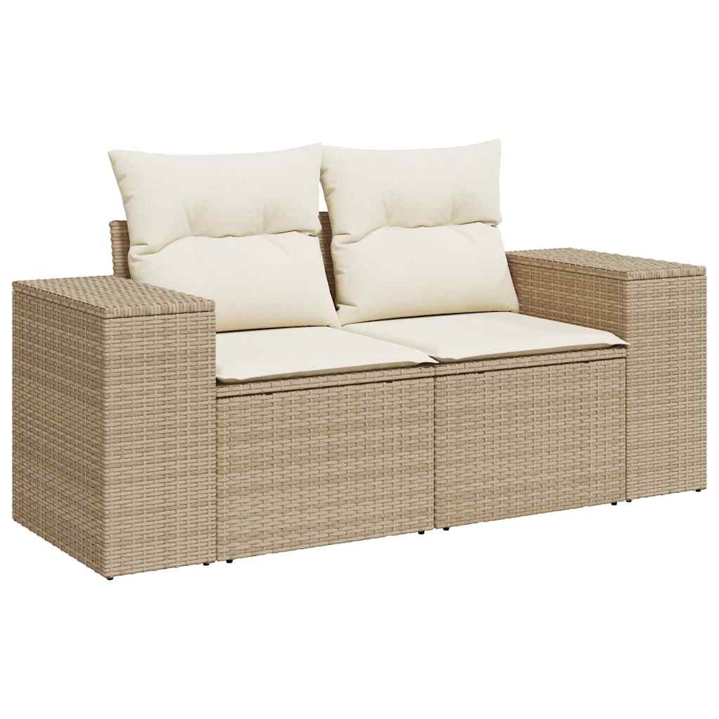 sofasæt til haven 9 dele med hynder polyrattan beige
