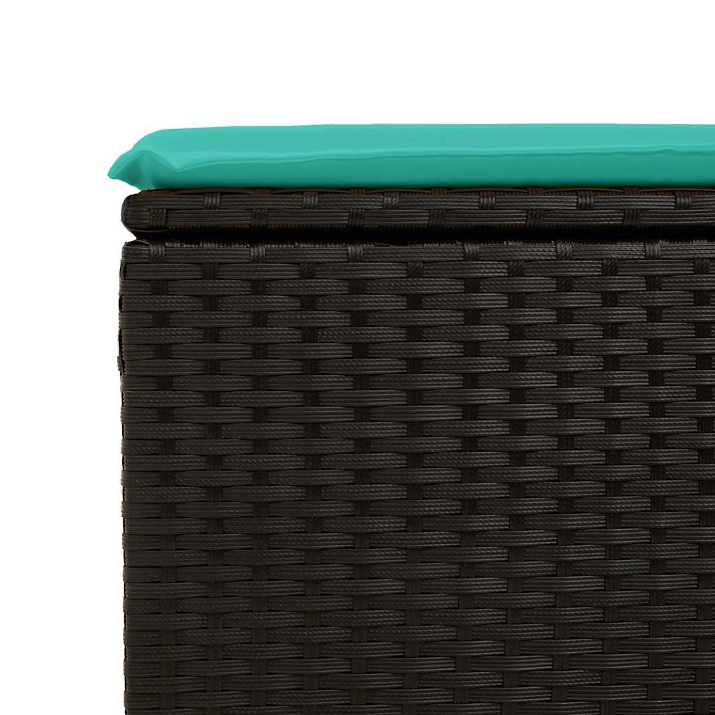 sofasæt til haven 6 dele med hynder polyrattan sort