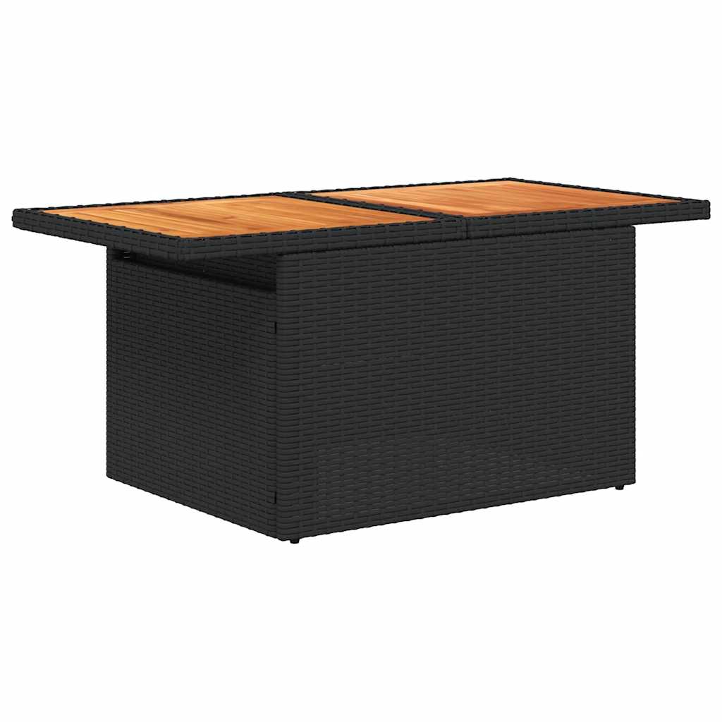 sofasæt til haven 7 dele med hynder polyrattan sort