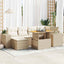 sofasæt til haven 7 dele med hynder polyrattan beige