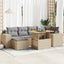 sofasæt til haven 7 dele med hynder polyrattan beige