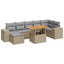 sofasæt til haven 8 dele med hynder polyrattan beige
