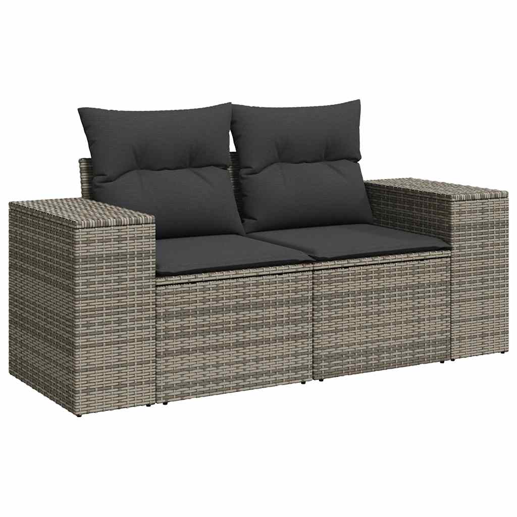 sofasæt til haven 8 dele med hynder polyrattan grå