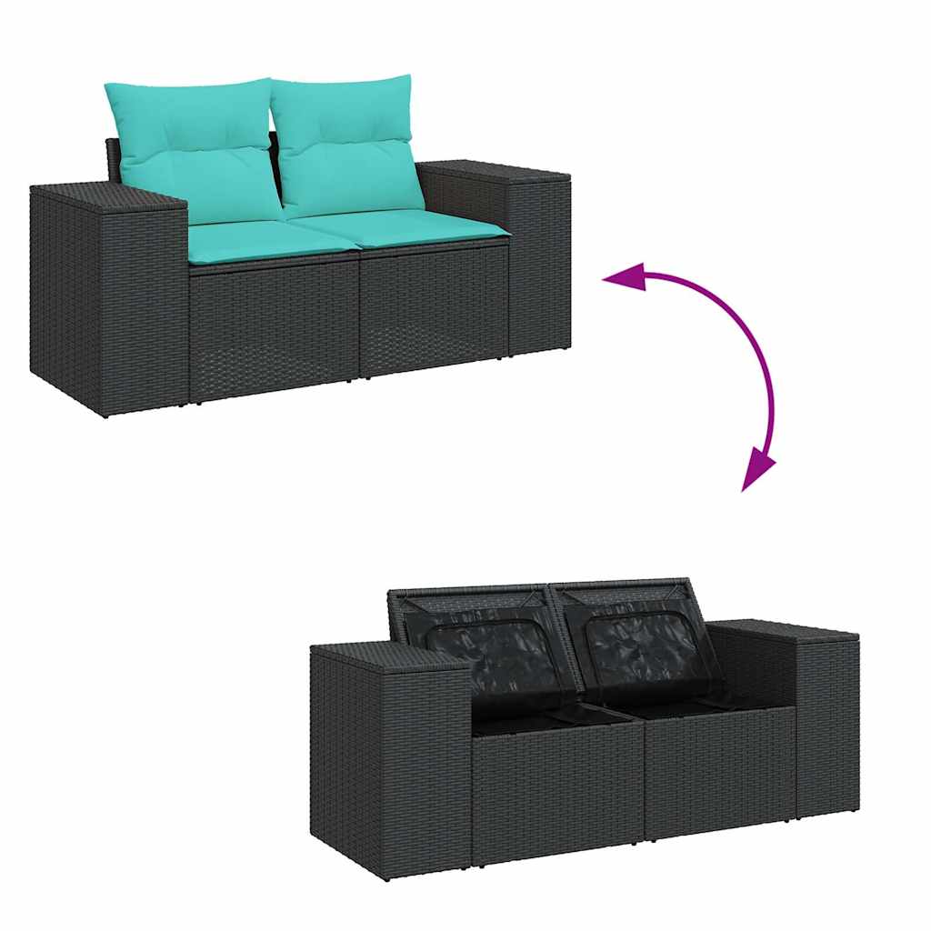 sofasæt til haven 10 dele med hynder polyrattan sort