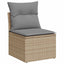 sofasæt til haven 10 dele med hynder polyrattan akacietræ beige