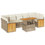 sofasæt til haven 8 dele med hynder polyrattan akacietræ beige