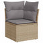 sofasæt til haven 9 dele med hynder polyrattan akacietræ beige
