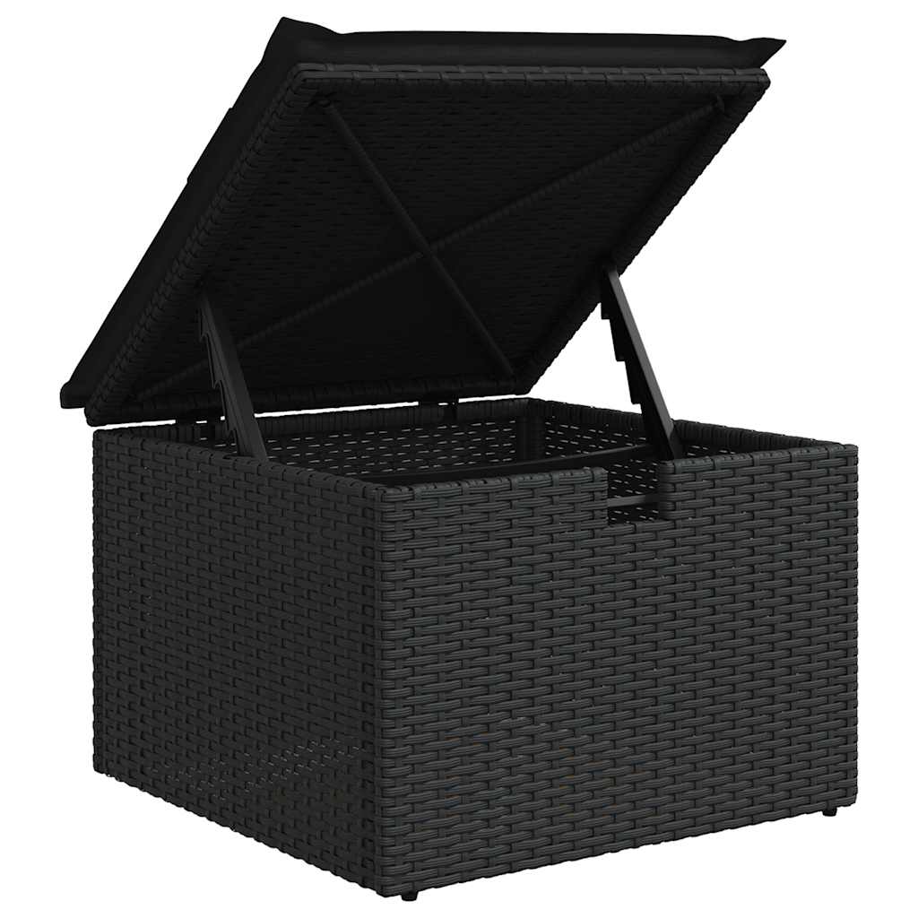 sofasæt til haven 7 dele med hynder polyrattan sort
