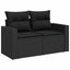 sofasæt til haven 7 dele med hynder polyrattan sort