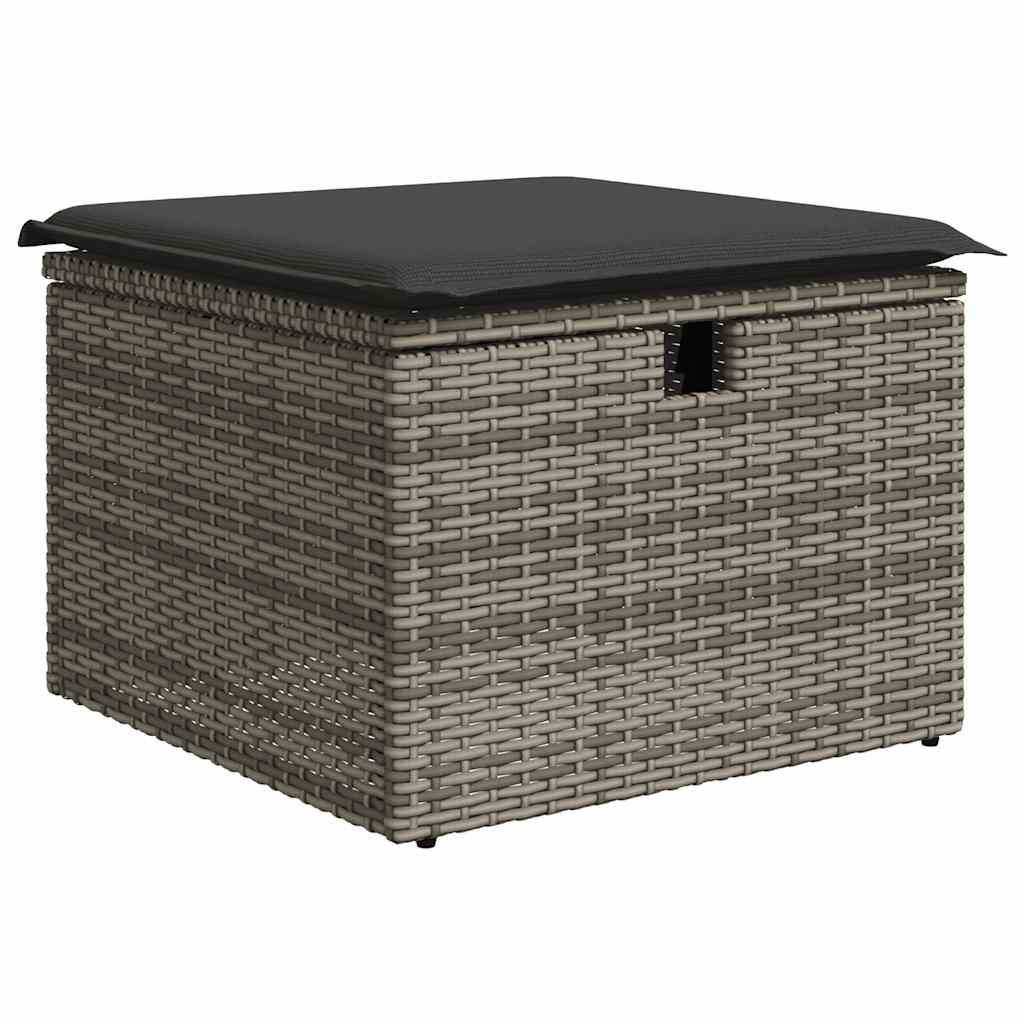sofasæt til haven 9 dele med hynder polyrattan grå