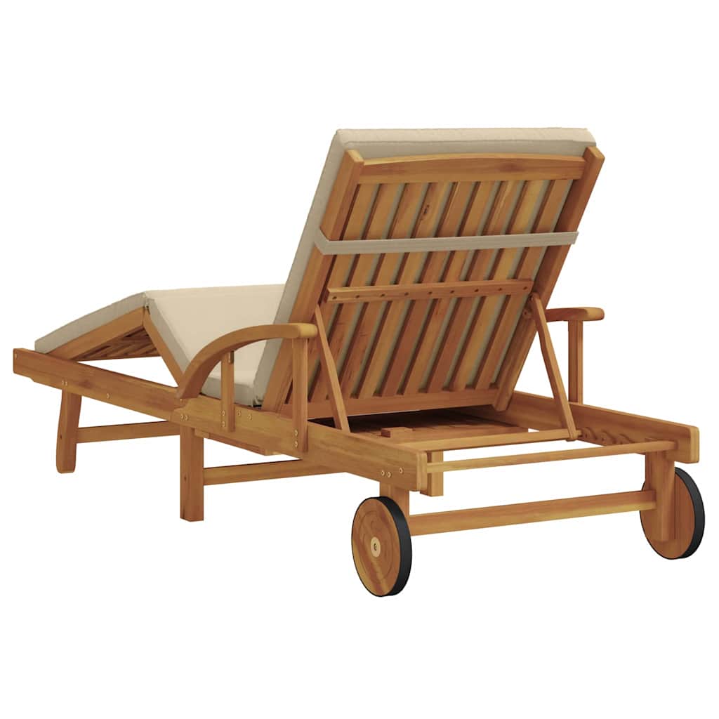 Solstol Beige 200 x 67 x 84 cm Massivt Akacietræ