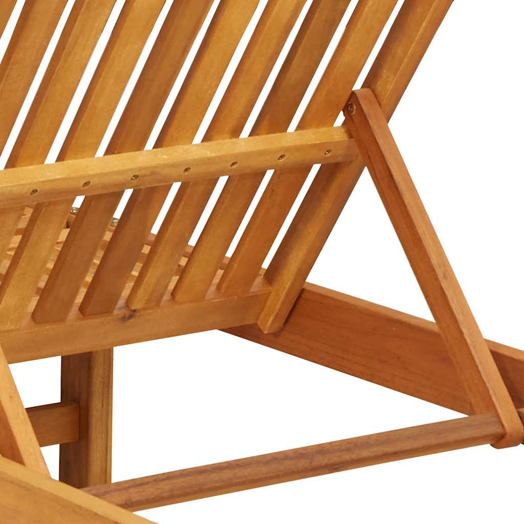 Solstol Brun og Creme 199 x 63 x 85 cm Massivt Akacietræ
