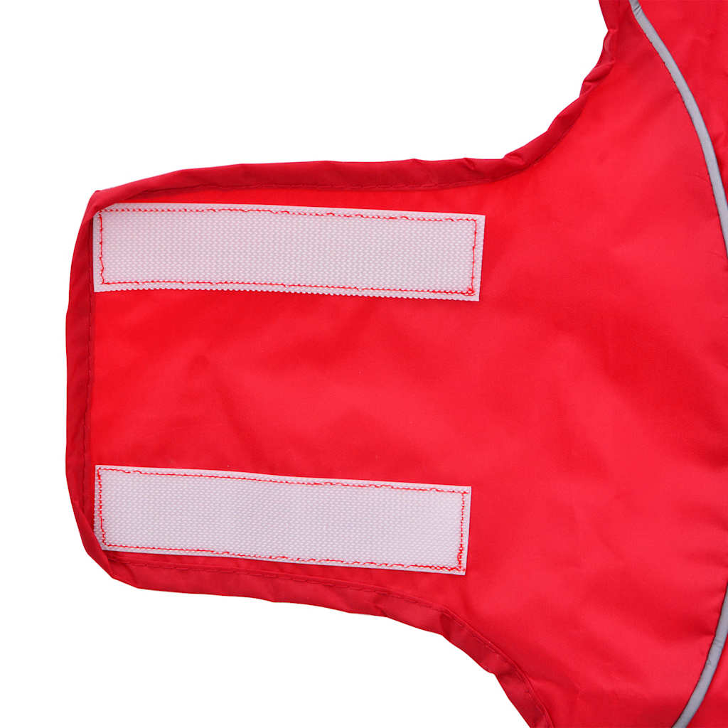 Hunderegnfrakke med refleksstriber polyester XXS rød