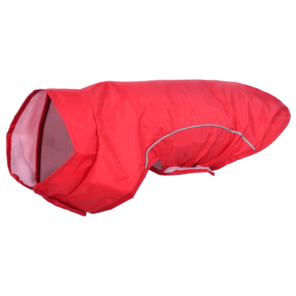 Hunderegnfrakke med refleksstriber polyester XS rød