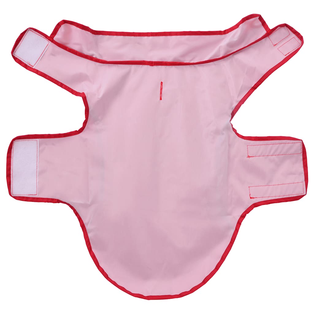 Hunderegnfrakke med refleksstriber polyester XS rød