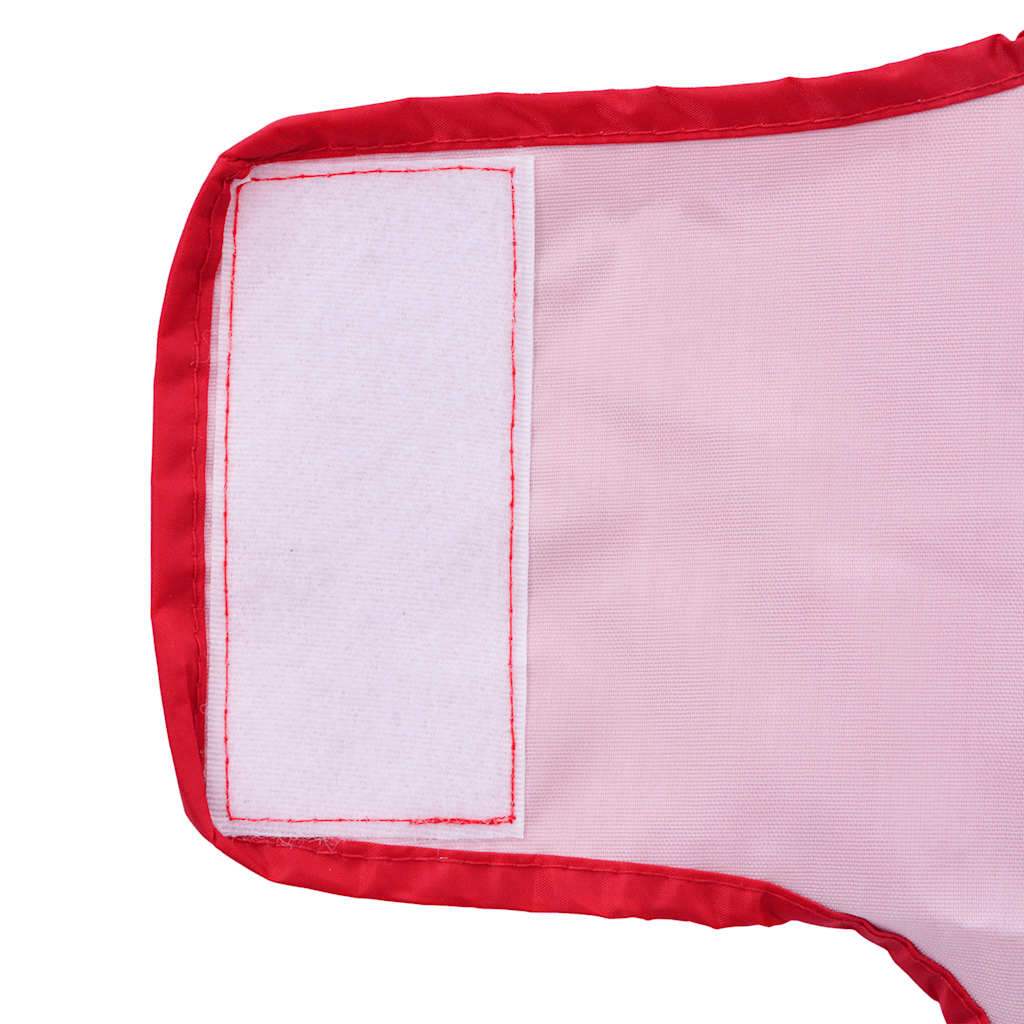 Hunderegnfrakke med refleksstriber polyester S rød