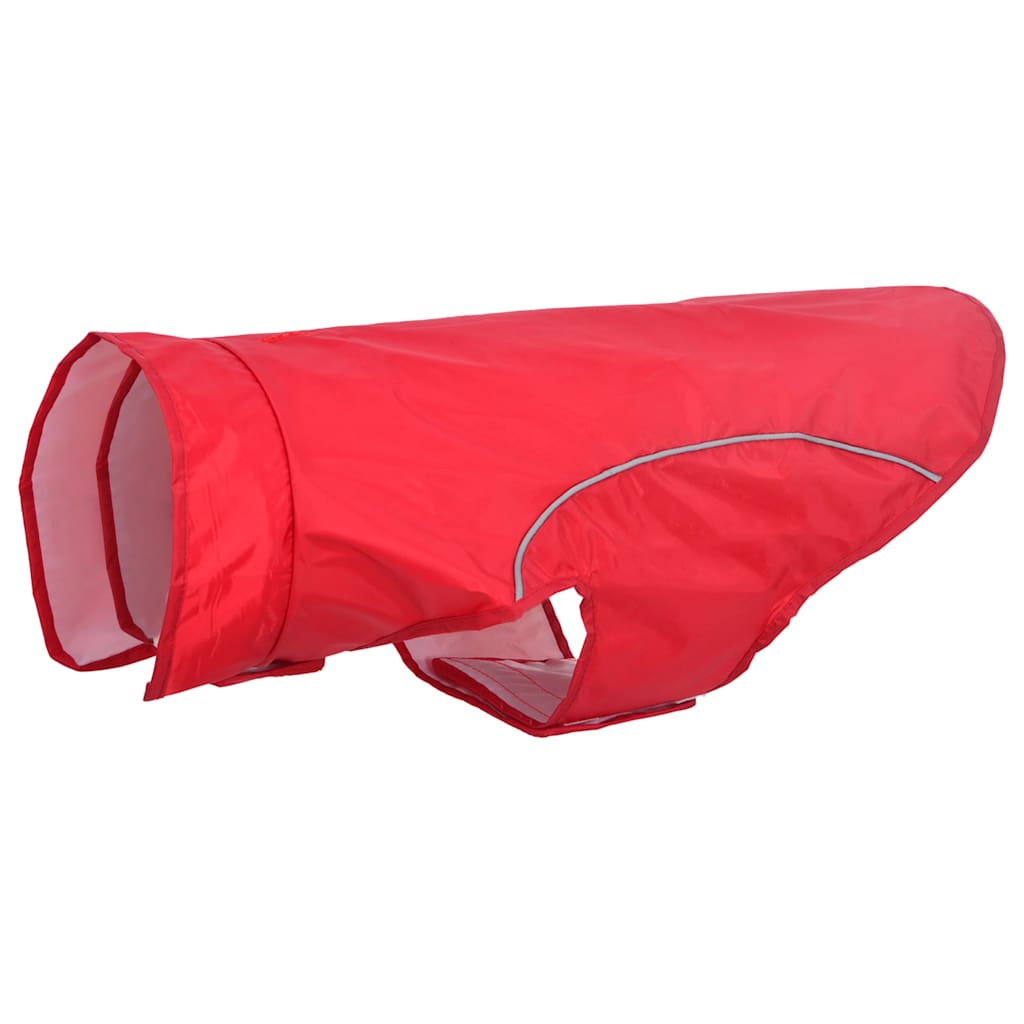 Hunderegnfrakke med refleksstriber polyester L rød