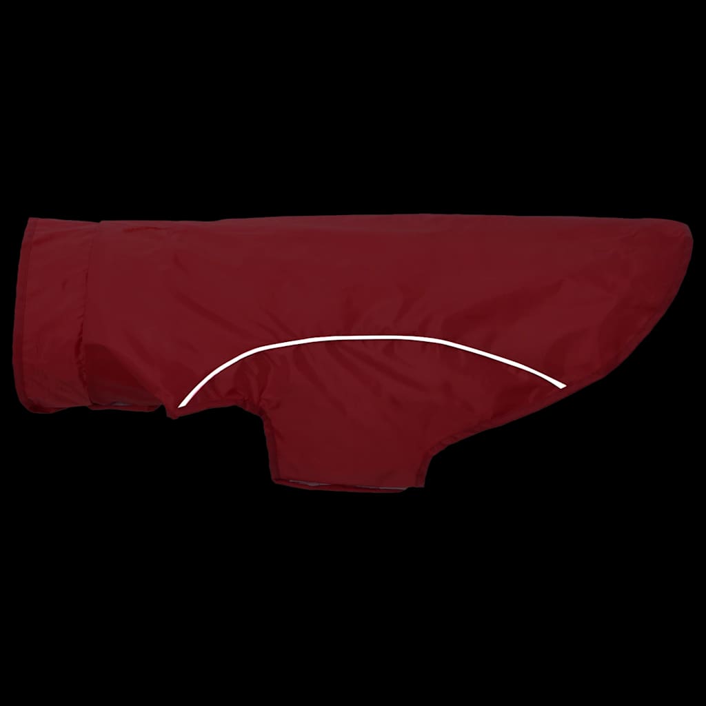 Hunderegnfrakke med refleksstriber polyester L rød