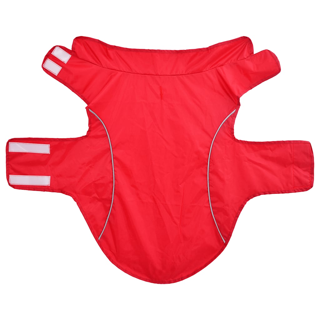 Hunderegnfrakke med refleksstriber polyester XL rød