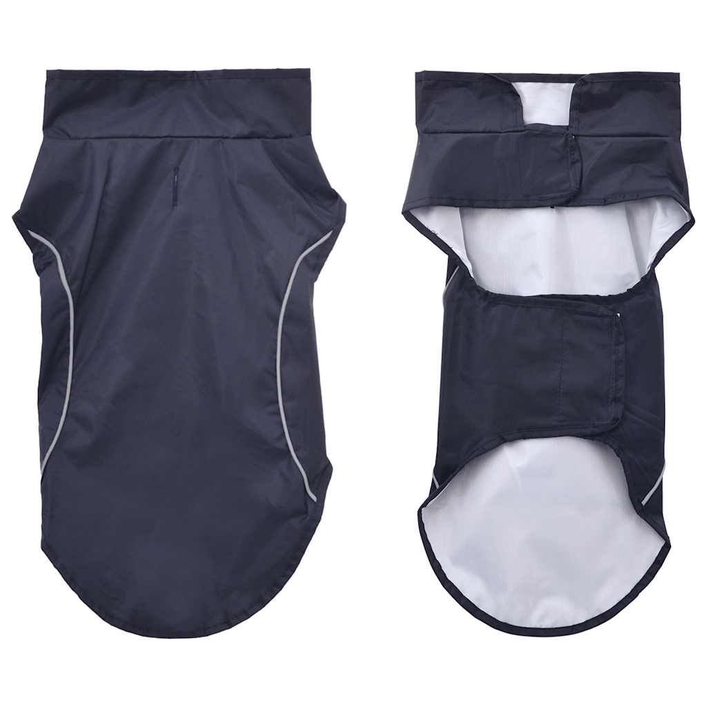 Hunderegnfrakke med refleksstriber polyester S marineblå