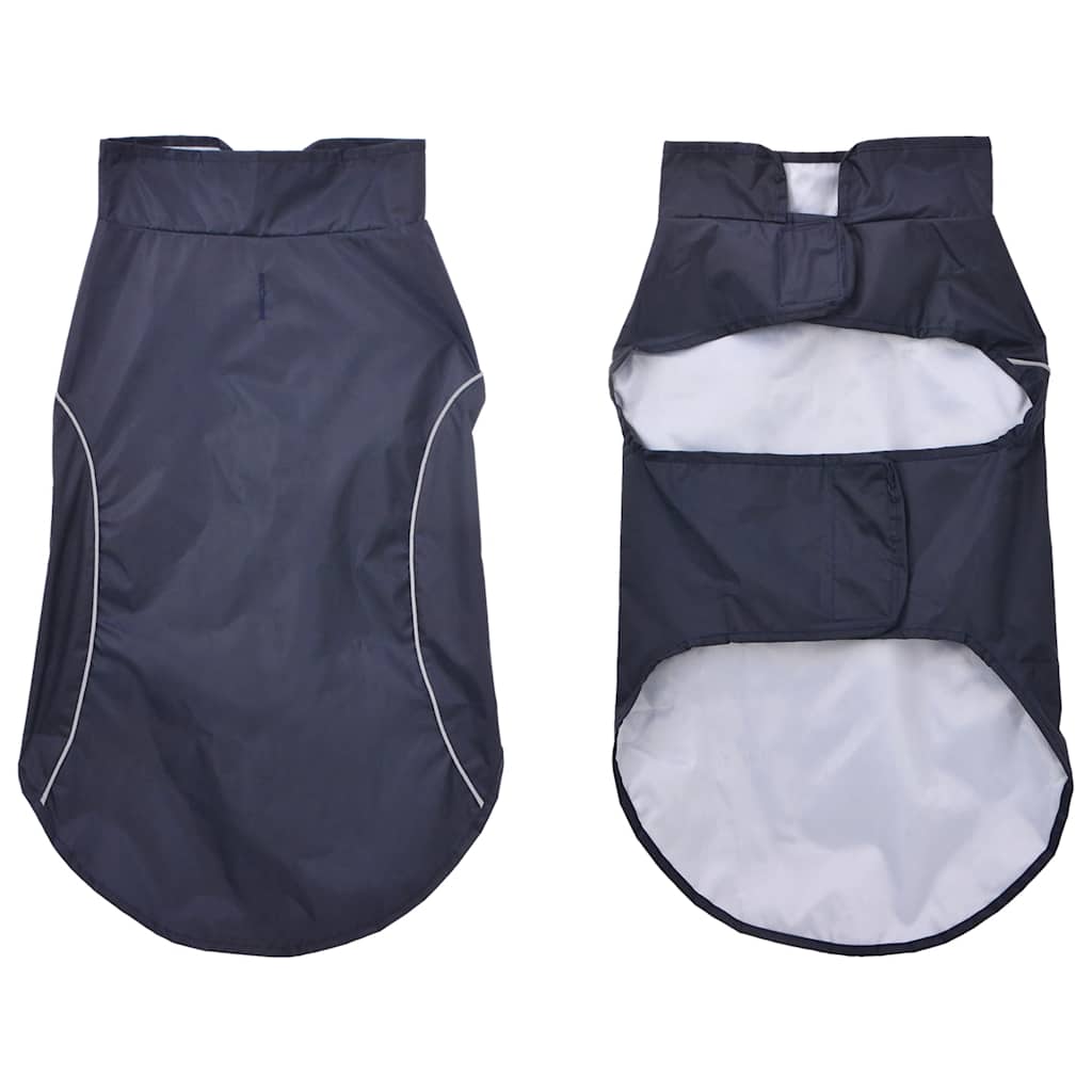 Hunderegnfrakke med refleksstriber polyester XL marineblå