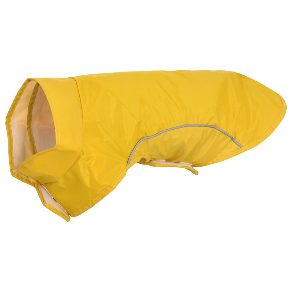 Hunderegnfrakke med refleksstriber polyester S gul